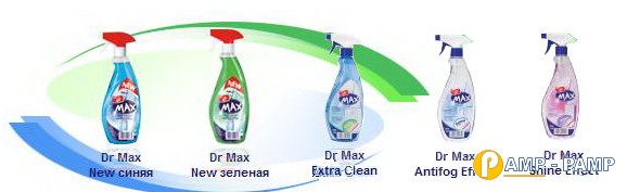 Средство чистящее для мытья стекол DR MAX NEW голубой с распылителем 500 мл 5900516290849 фото 1
